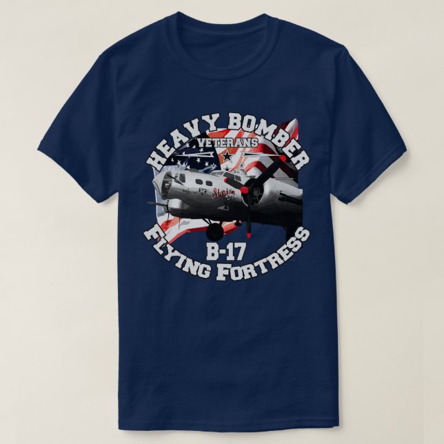 Camiseta Bombardeiro pesado da Fortaleza Voadora B17 (Frente do Design)