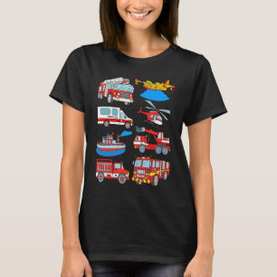 Camiseta Bombardeiros Automóveis Bombeiros Salvadores E