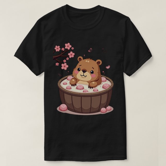 Camiseta Bombas de Banho de Relaxamento em Jacuzzi de Capiv (Frente do Design)