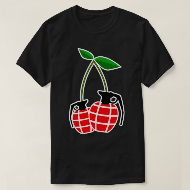 Camiseta Bombas de Cereja, Design de Granadas de Cereja (Frente do Design)
