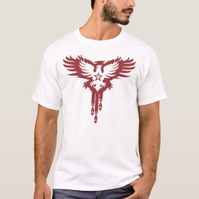 Camiseta Bombas deixando cair do pássaro - R (Frente)