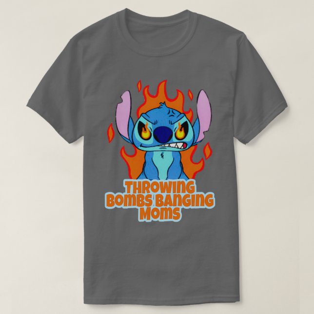 Camiseta bombas engraçadas batendo mães 1 (Frente do Design)
