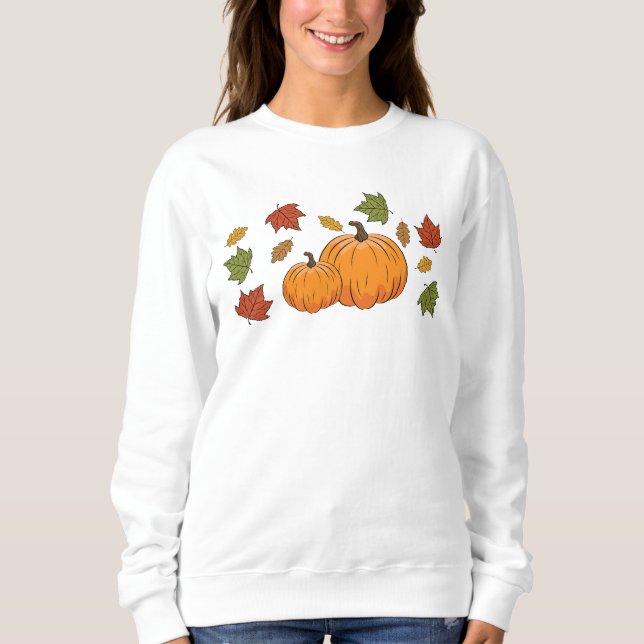 Camiseta Bombas Laranja E Folhas De Outono (Frente)