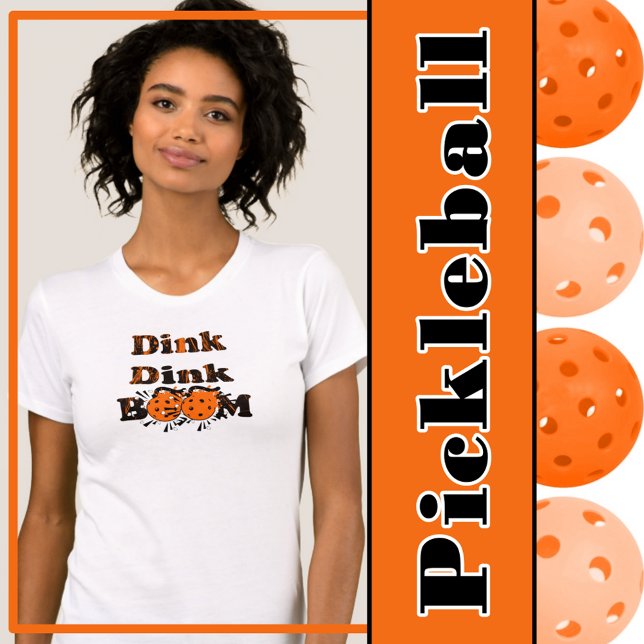 Camiseta Bombas Laranja Grunge Grunge De Boom Dink-Dink-Gea (pickleball dinking strategy orange pickleballs
)