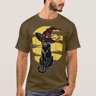 Camiseta Bombay Cat Black And White Black Cat With Witch H