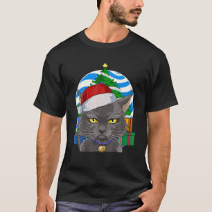 Camiseta Bombay Cat Engraçado Papais noeis de Natal Decor d