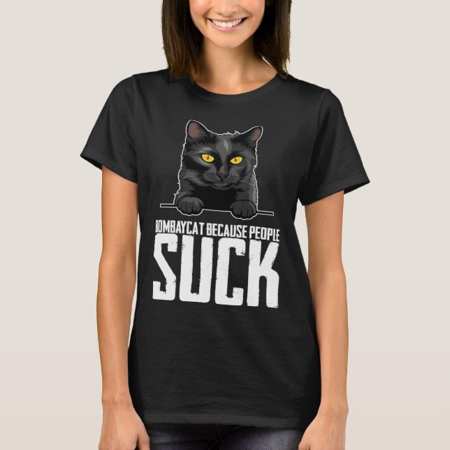 Camiseta Bombaycat because people suck (Frente)