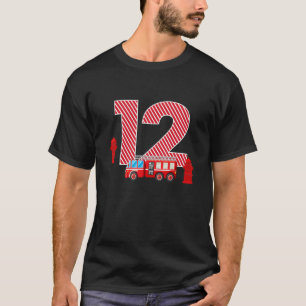 Camiseta Bombeiro 12 Birthday Boy de 12 anos