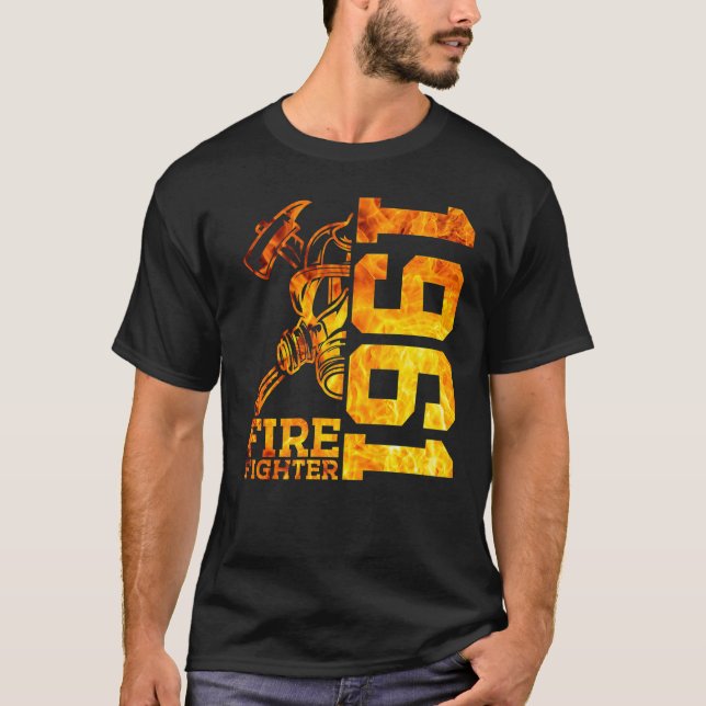 Camiseta Bombeiro 1961 61 Anos Brigada de Incêndio 61ruas N (Frente)