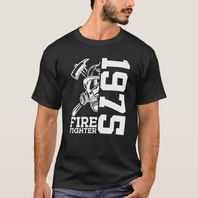 Camiseta Bombeiro 1975 Brigada de Incêndio de 48 Anos 48 An (Frente)