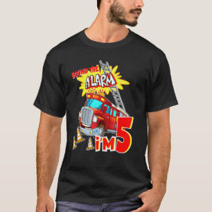 Camiseta Bombeiro 5 Birthday Boy 5 anos