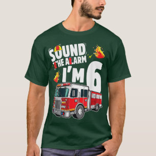 Camiseta Bombeiro 6 de Aniversário do Bombeiro de 6 anos