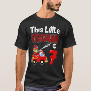 Camiseta Bombeiro 7 Birthday Boy Toddler Bombeiro 7