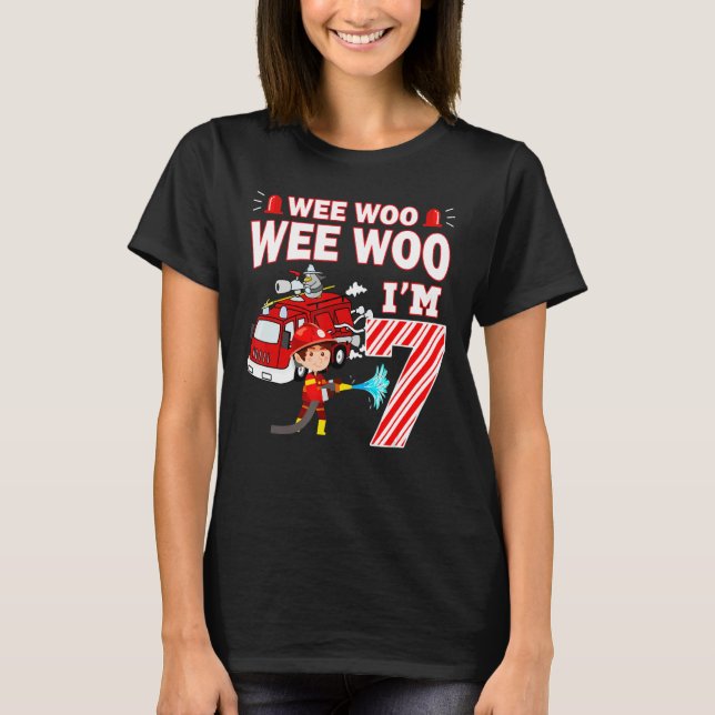 Camiseta Bombeiro 7 de Aniversário de 7 Anos (Frente)