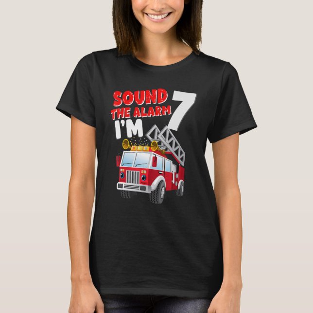 Camiseta Bombeiro 7 de Aniversário de 7 Anos (Frente)