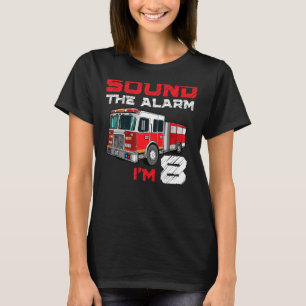 Camiseta Bombeiro 8º Aniversário Garoto Futuro Bombeiro 8 Y