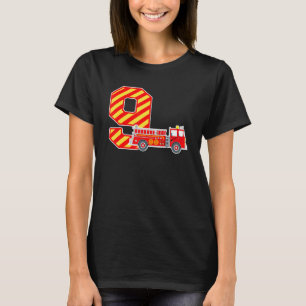 Camiseta Bombeiro 9º Aniversário Garoto Toddler Bombeiro 9