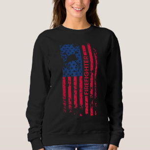 Camiseta Bombeiro American Flag 4 De Julho Fireman