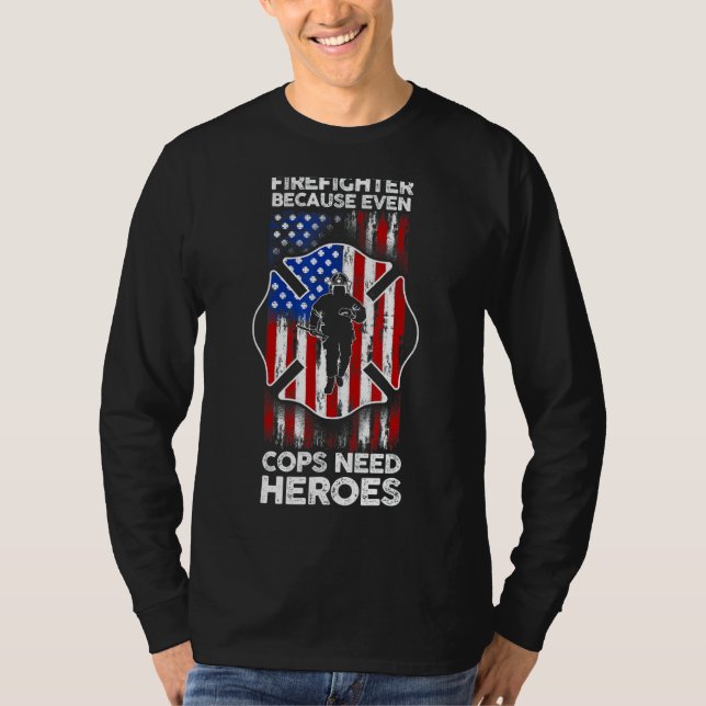 Camiseta Bombeiro Americano Flag Bombeiro (Frente)