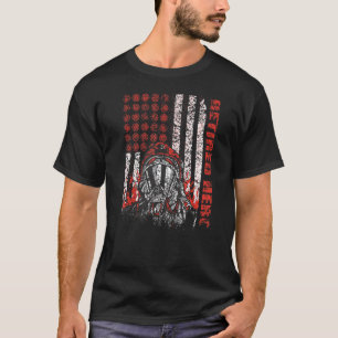 Camiseta Bombeiro americano Flag Gasmask Bombeiro aposentad