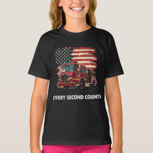 Camiseta Bombeiro Americano Flag Thin Red Line