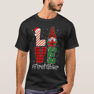 Camiseta Bombeiro AMOR Gnome Engraçado Correspondência Paja