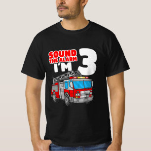 Camiseta Bombeiro aniversário de 3 anos