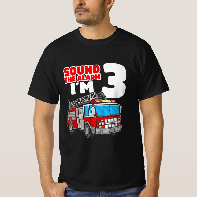 Camiseta Bombeiro aniversário de 3 anos (Frente)