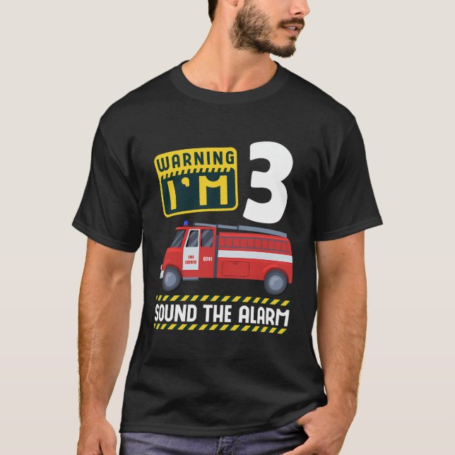 Camiseta Bombeiro aniversário de 3 anos (Frente)