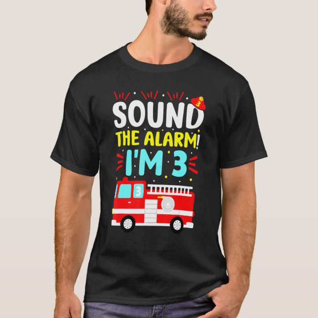 Camiseta Bombeiro aniversário de 3 anos (Frente)