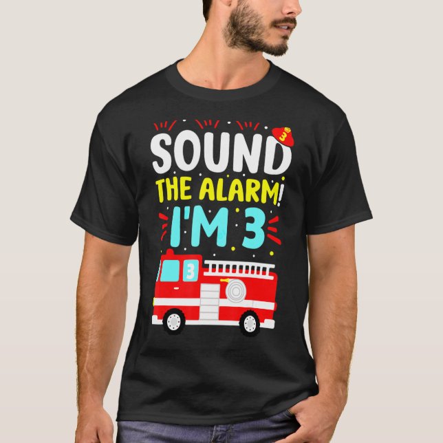 Camiseta Bombeiro aniversário de 3 anos (Frente)