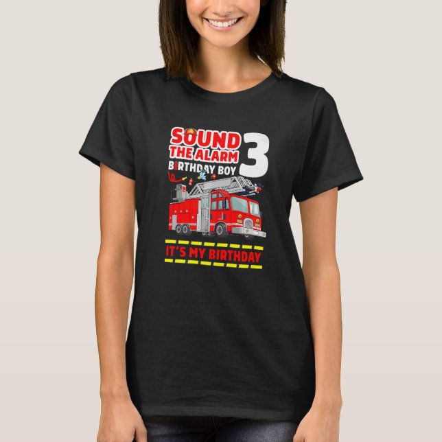 Camiseta Bombeiro aniversário de 3 anos (Frente)