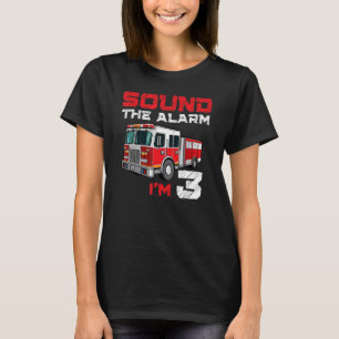 Camiseta Bombeiro aniversário de 3 anos Rapaz Futuro Bombei
