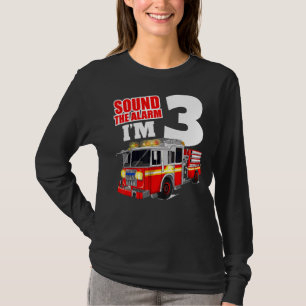 Camiseta Bombeiro aniversário de 3 anos Toddler
