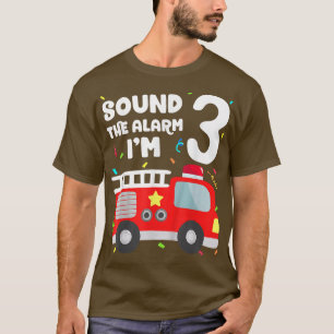 Camiseta Bombeiro aniversário de 3 anos Toddler Boy Bombeir