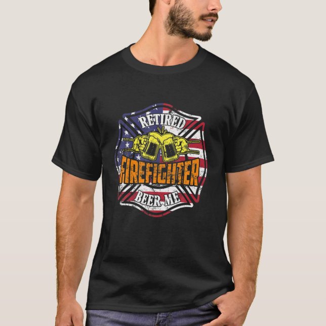 Camiseta Bombeiro Aposentado Beba-Me Para Bandeira Bombeiro (Frente)