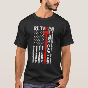 Camiseta Bombeiro aposentado Capitão Retiret Usa Bandeira