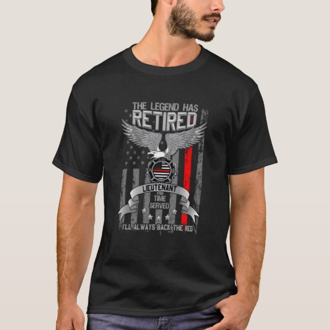 Camiseta Bombeiro Aposentado Thin Red Line Lenda Aposentada (Frente)