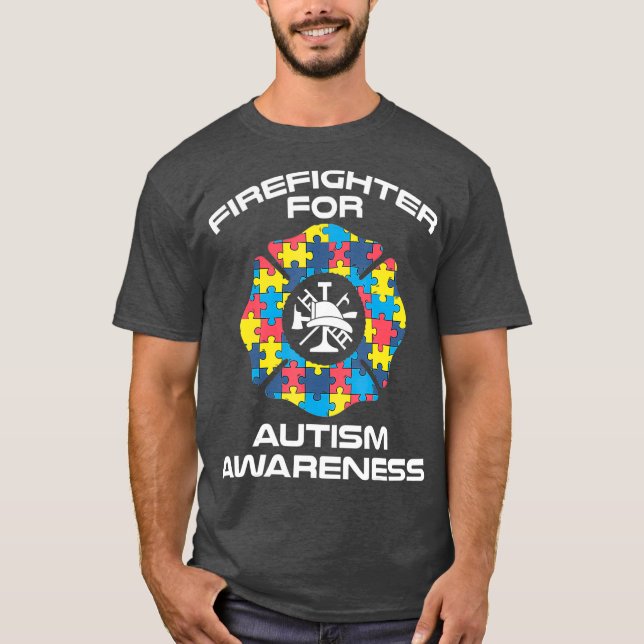 Camiseta Bombeiro Autismo Merch Melhores Presentes Para (Frente)