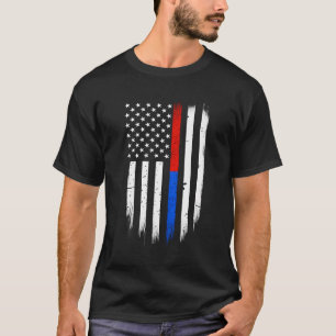 Camiseta Bombeiro Bandeira da Polícia Vermelha fina, capuz 
