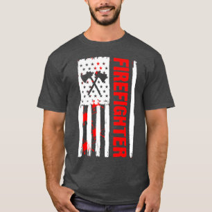 Camiseta Bombeiro Bombeiro Americano Flag Patriótico Bombei