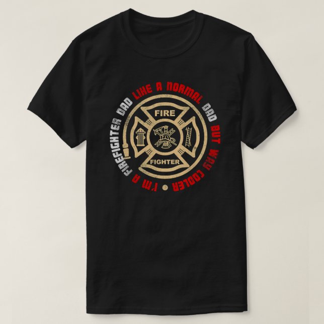 Camiseta Bombeiro Bombeiro Mens Bombeiro dos EUA Bombeiro D (Frente do Design)