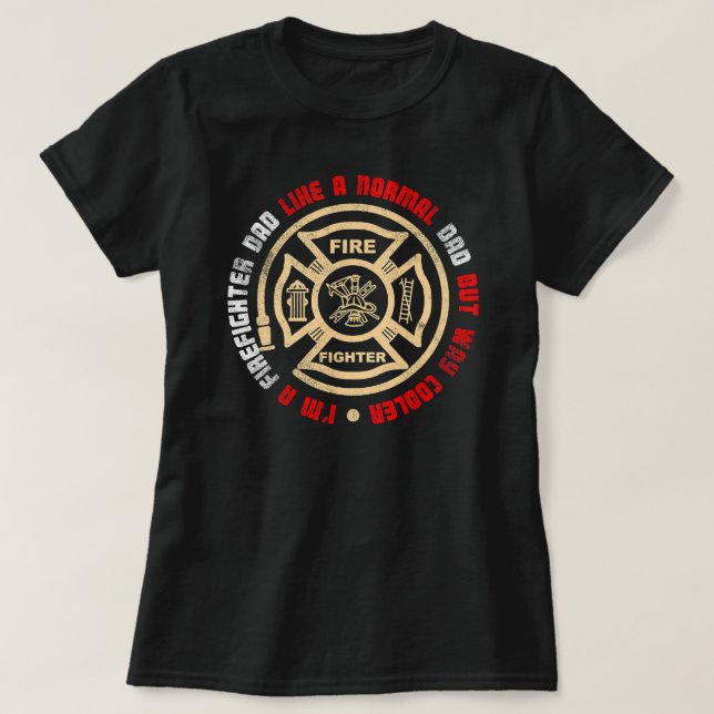 Camiseta Bombeiro Bombeiro Mens Bombeiro dos EUA Bombeiro D (Frente do Design)