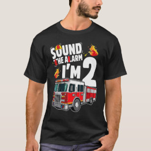 Camiseta Bombeiro Bombeiro segundo aniversário de Caminhão-
