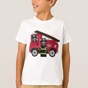 Camiseta Bombeiro bonito dos desenhos animados