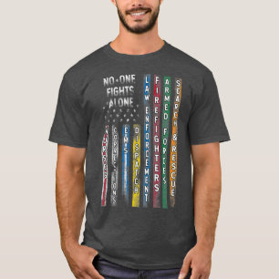 Camiseta Bombeiro da Polícia de Sinalizador de Primeiros Re