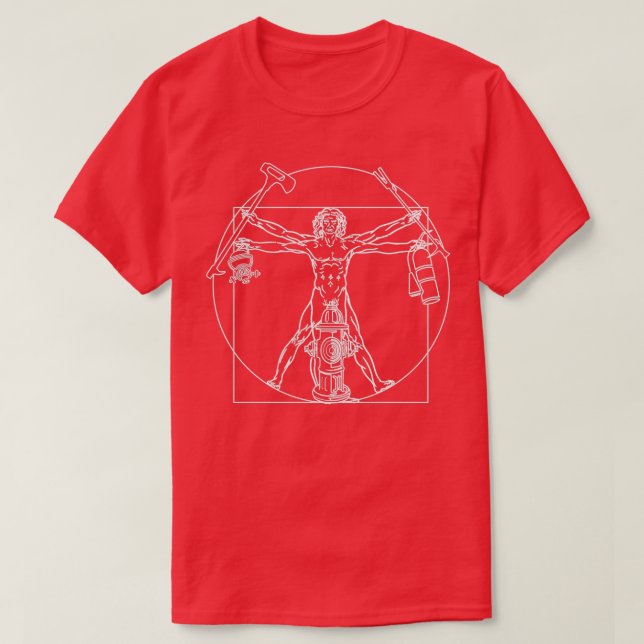 Camiseta Bombeiro Da Vinci Corpo de Bombeiros e combate a i (Frente do Design)