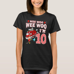 Camiseta Bombeiro de 10 anos Bombeiro de 10 anos Aniversári