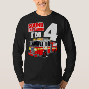 Camiseta Bombeiro de 4 anos Bombeiros de 4 anos Quarto e Qu