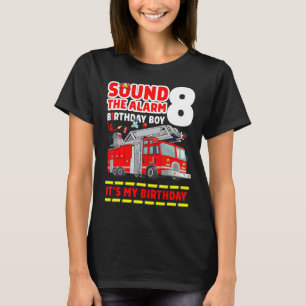 Camiseta Bombeiro de 8 anos Rapaz do 8.º Aniversário